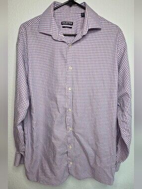 Kenneth Cole Red and Blue Checkered Dress Shirt